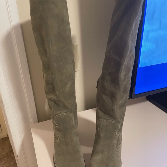 Green Suede Leather Lucky Brand Tall Boots Size 7 - Picture 9 of 12